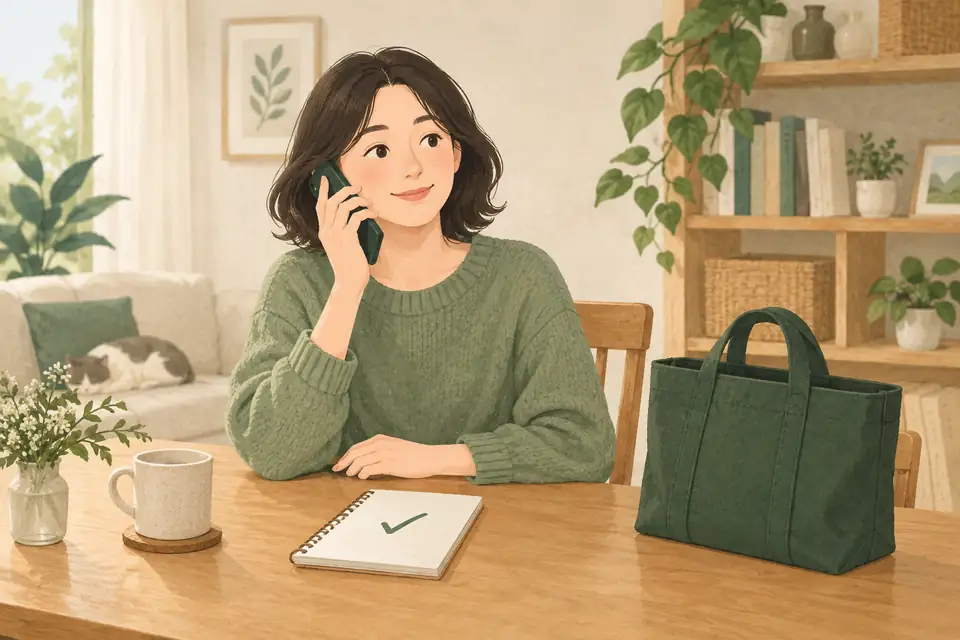 율천동 방문 전에 전화로 문의하는 안내 일러스트
